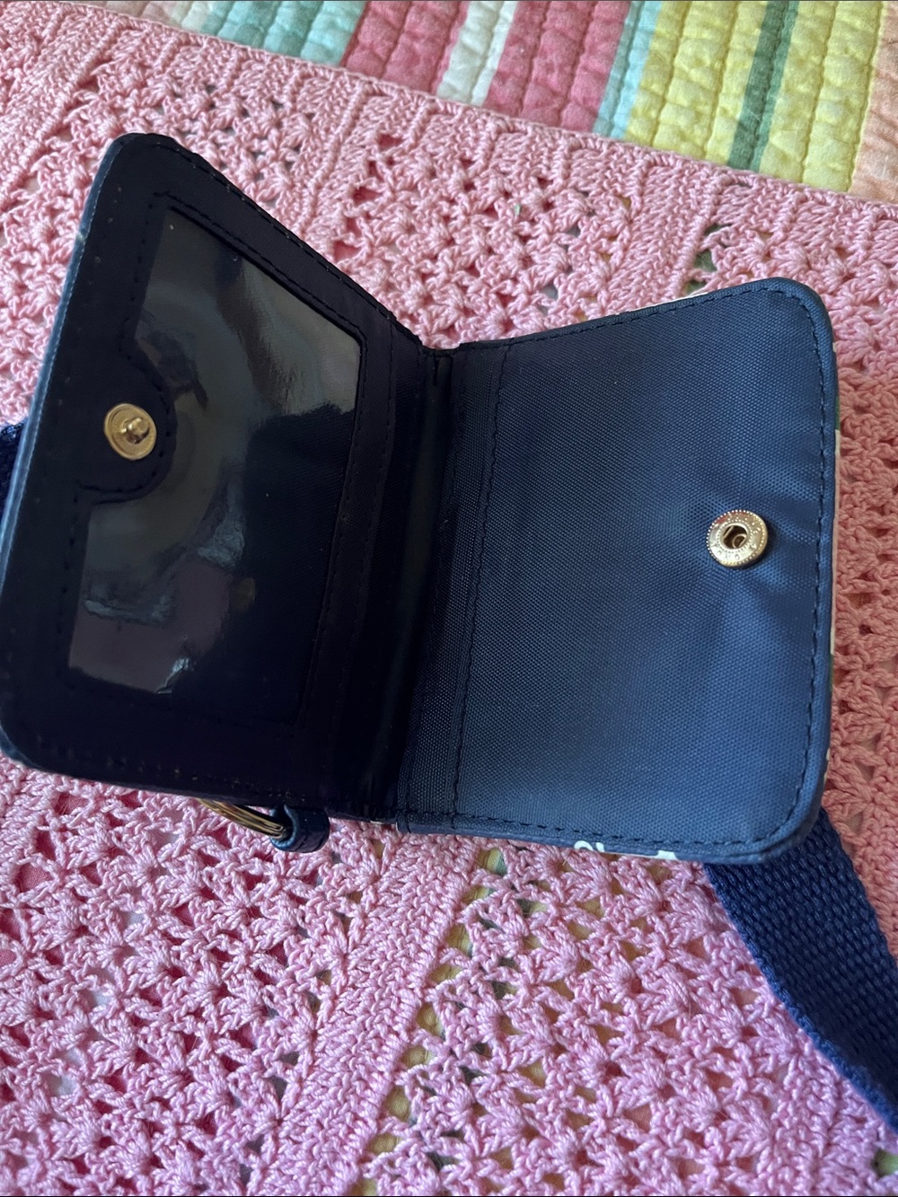 Sloane Ranger Navy Anchor Crossbody Bag and lightweight wallet - Picture 3 of 5